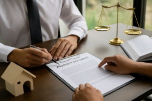 Lawyer reviewing property documents – understanding property laws and regulations in Sri Lanka